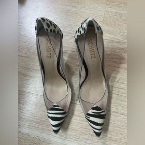 Schutz Transparent animal print pumps